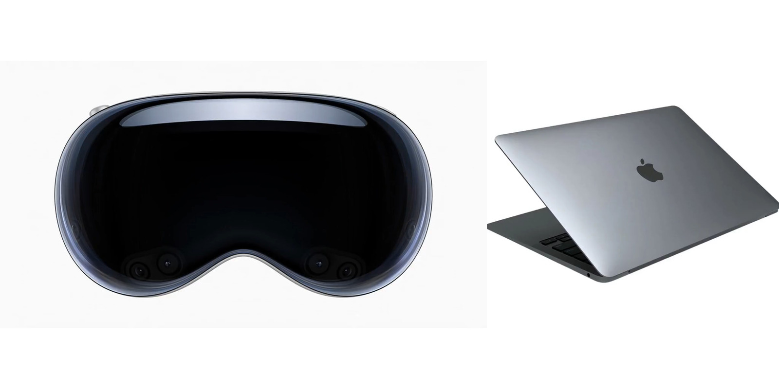 VR headset and laptop